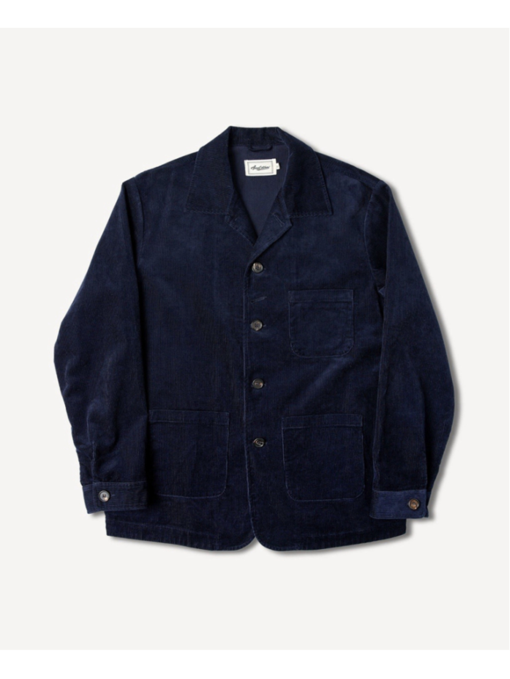 1940s French Indigo Corduroy Chore Coat XXL